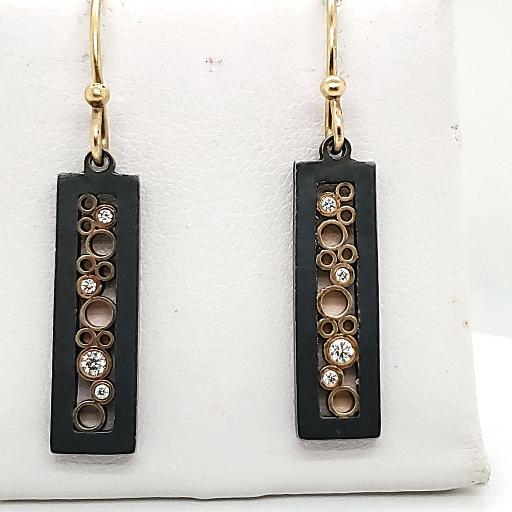 Belle Brooke Cielo Sterling Silver And 18Kt Yellow Gold Diamond Dangle Earrings