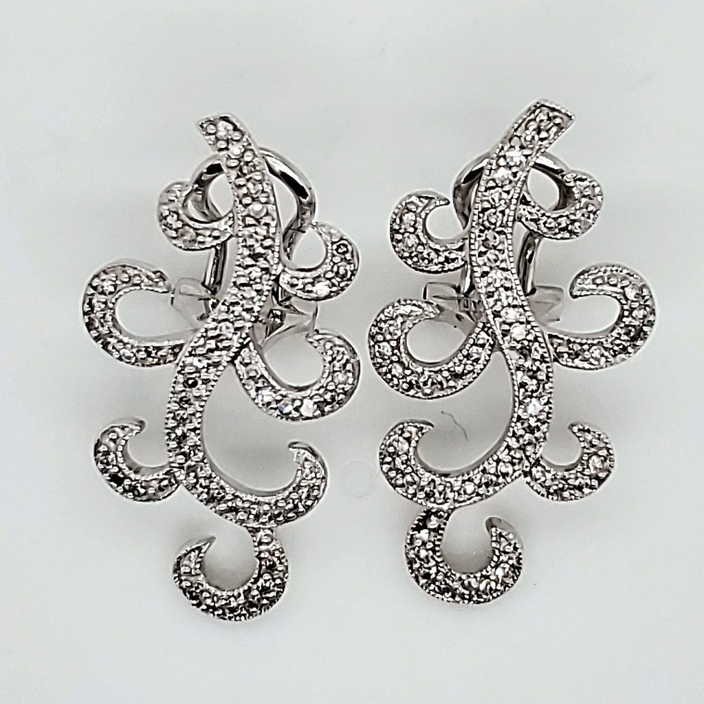 14kt White gold Diamond Earrings