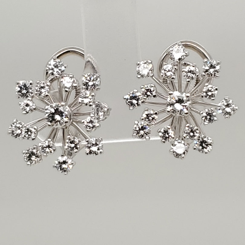 Vintage Platinum and Diamond Earrings