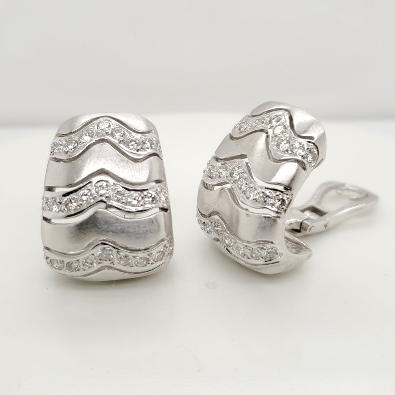 18kt White Gold and Diamond Earrings