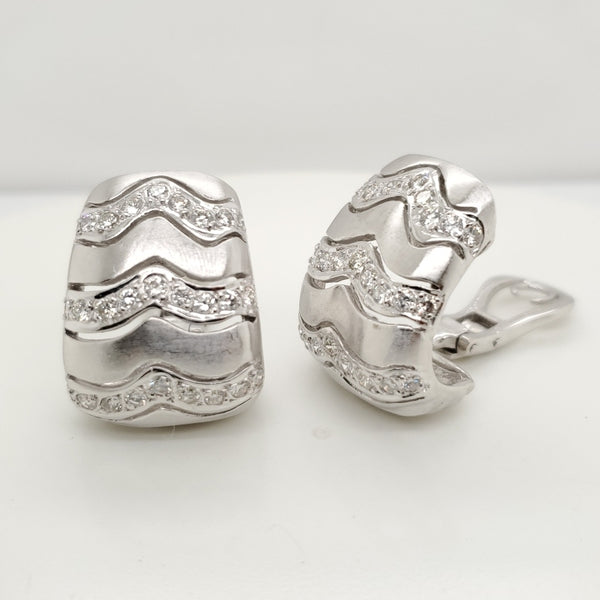 18kt White Gold and Diamond Earrings