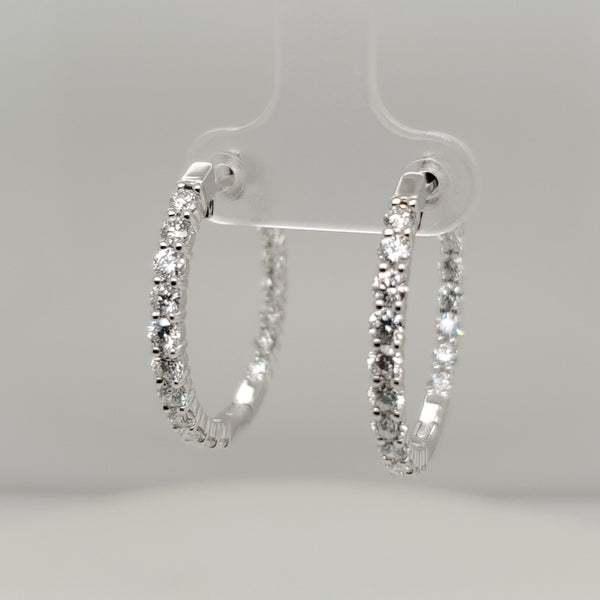 4.00 Carat Total Weight Inside/Out Hoop Earrings