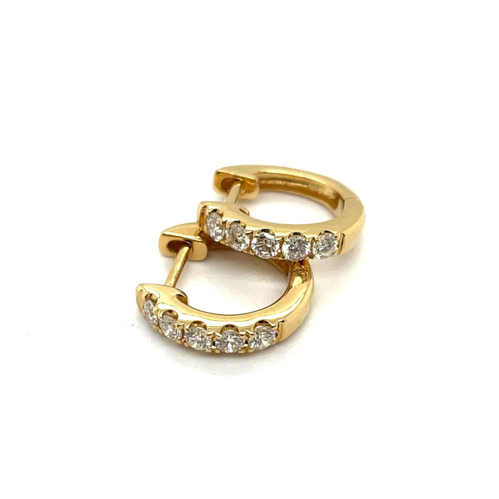 14kt Yellow Gold 0.35Ctw Diamond Huggie Hoop Earrings