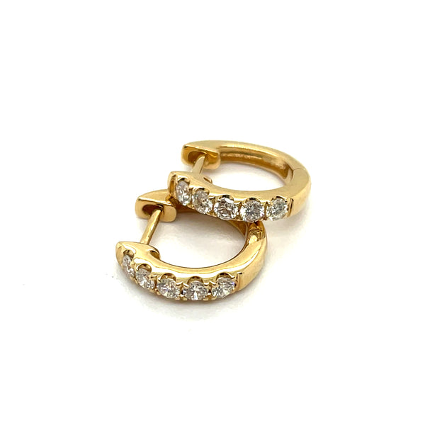 14kt Yellow Gold 0.35Ctw Diamond Huggie Hoop Earrings