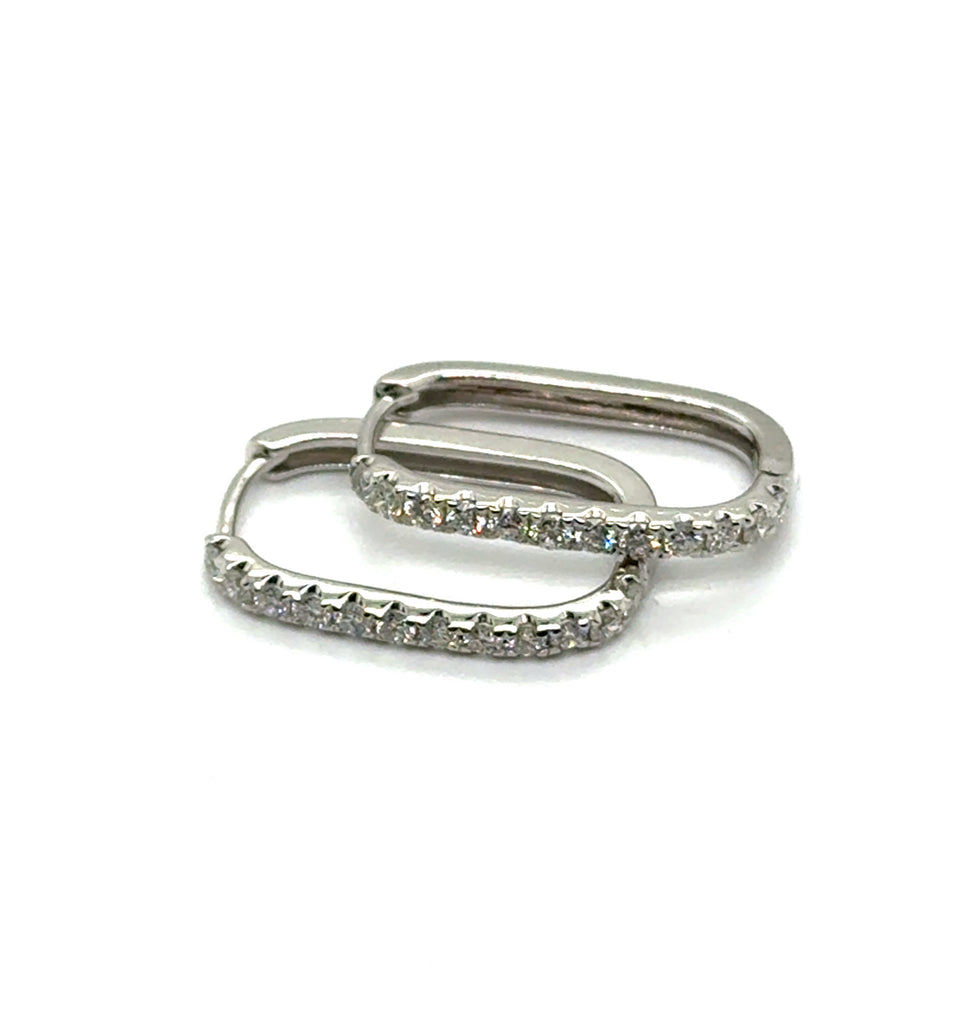 14kt White Gold 0.51 Ctw Inside Out Diamond Hoop Earrings