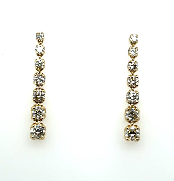 14kt Yellow Gold 0.49Ctw Bezel Drop Diamond Earrings