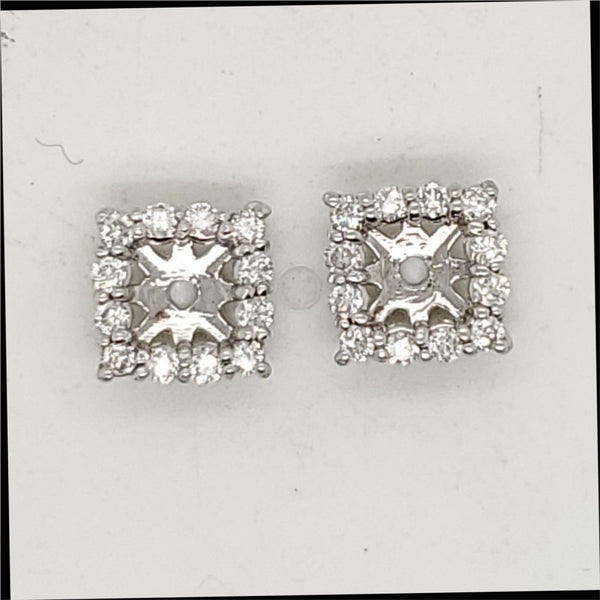 14kt White Gold and Diamond Earring Jackets