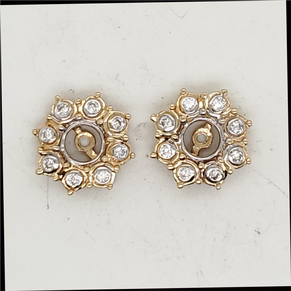 14kt Yellow Gold and Diamond Earring Jackets