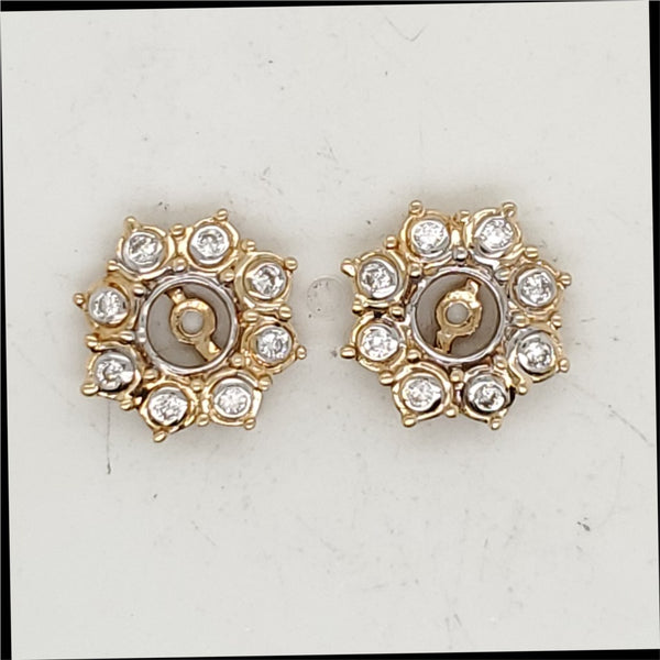 14kt Yellow Gold and Diamond Earring Jackets