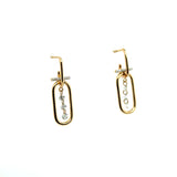 0.34 Ctw 14kt Yellow Gold Paper Clip Diamond Drop Earrings