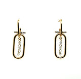 0.34 Ctw 14kt Yellow Gold Paper Clip Diamond Drop Earrings