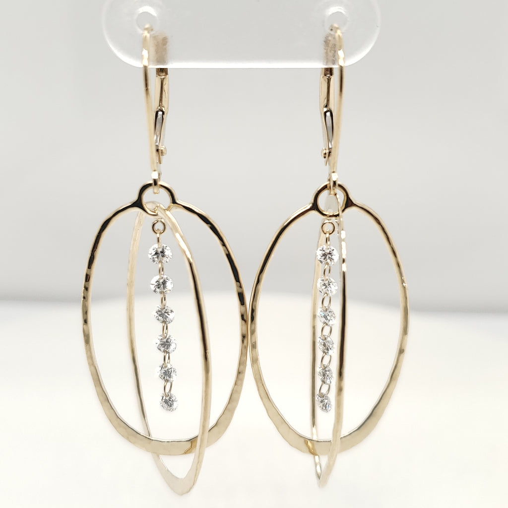 14kt Yellow Gold and Diamond Dangle Earrings