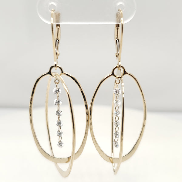 14kt Yellow Gold and Diamond Dangle Earrings