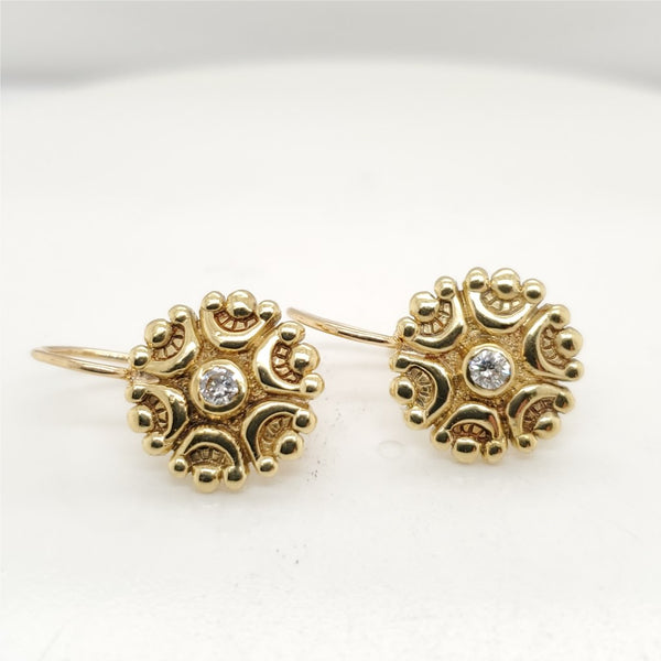 JJ Marco 18kt Yellow Gold and Diamond Earrings