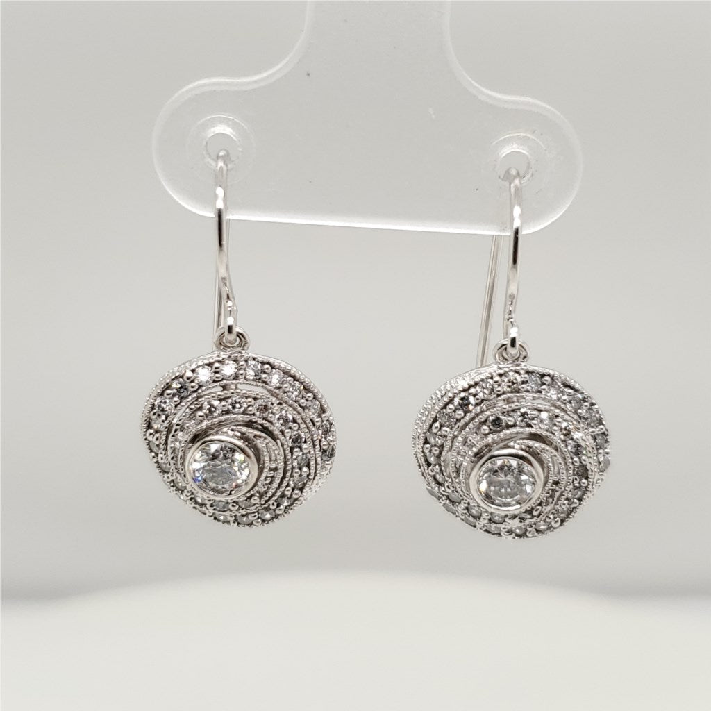 14kt White Gold Diamond Earrings