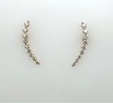 0.52 Ctw 14kt Yellow Gold Diamond Earring Climbers