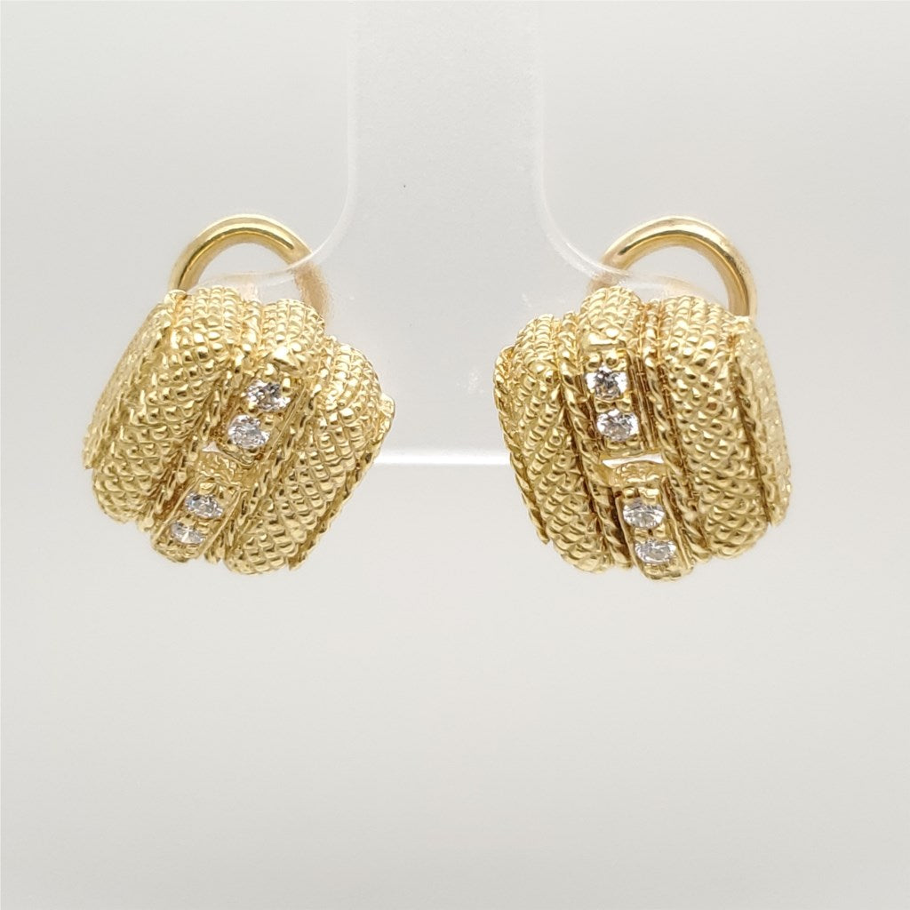 Judith Ripka 18kt Yellow Gold Diamond Earrings