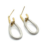 0.64 ctw 14kt two tone tear drop diamond earrings