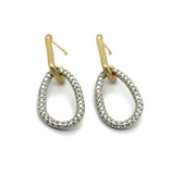 0.64 ctw 14kt two tone tear drop diamond earrings