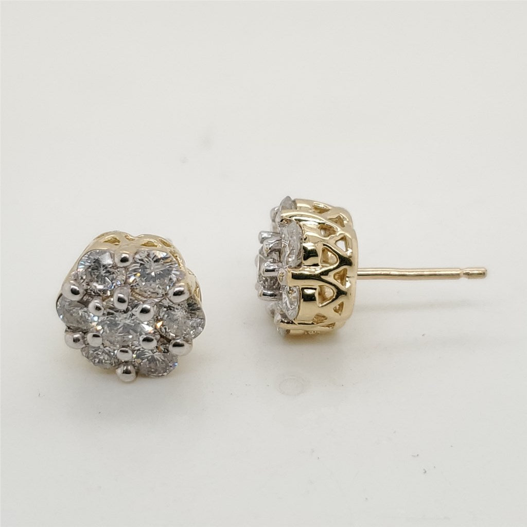 14kt Yellow Gold Diamond Earrings