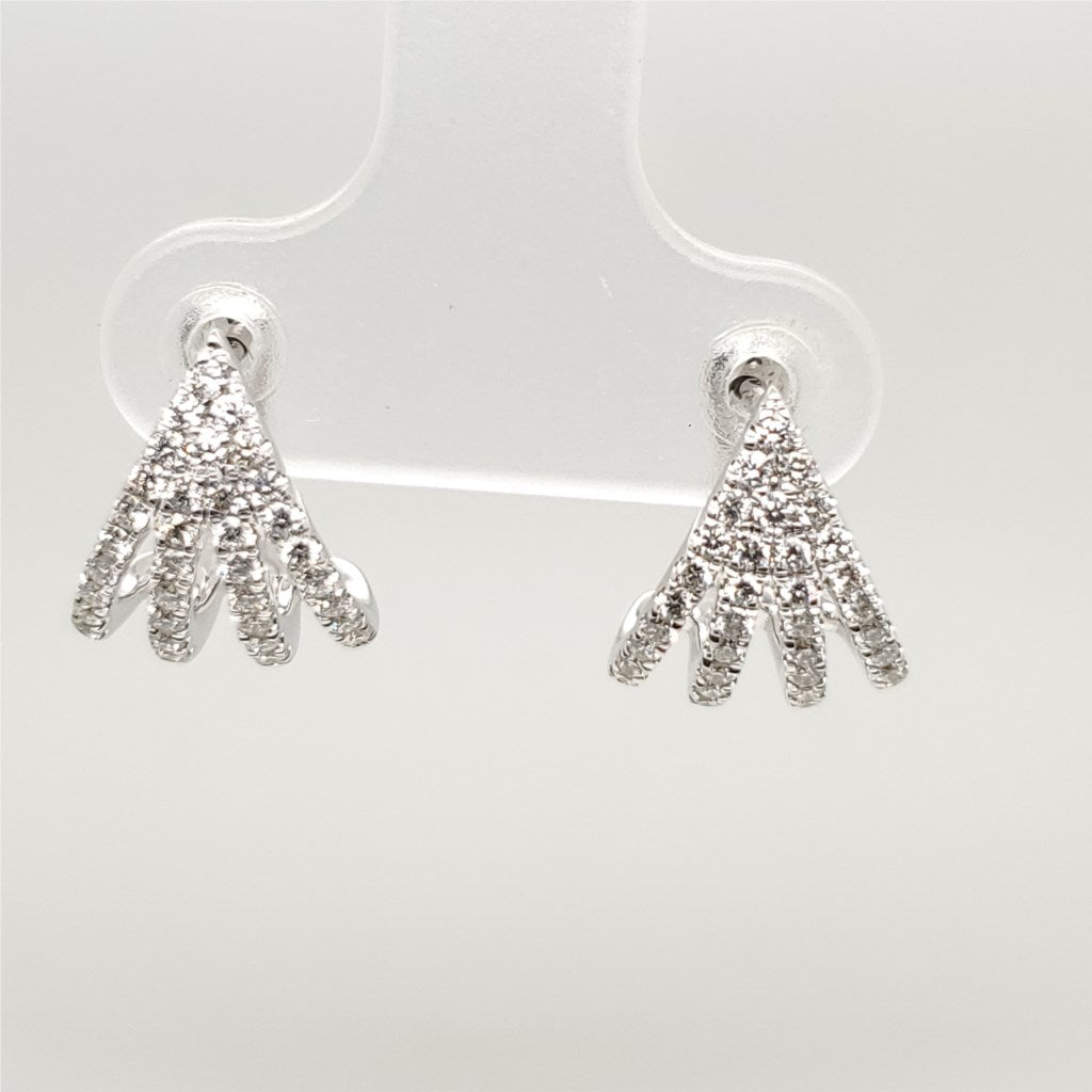 14kt White Gold Diamond Huggie Earrings