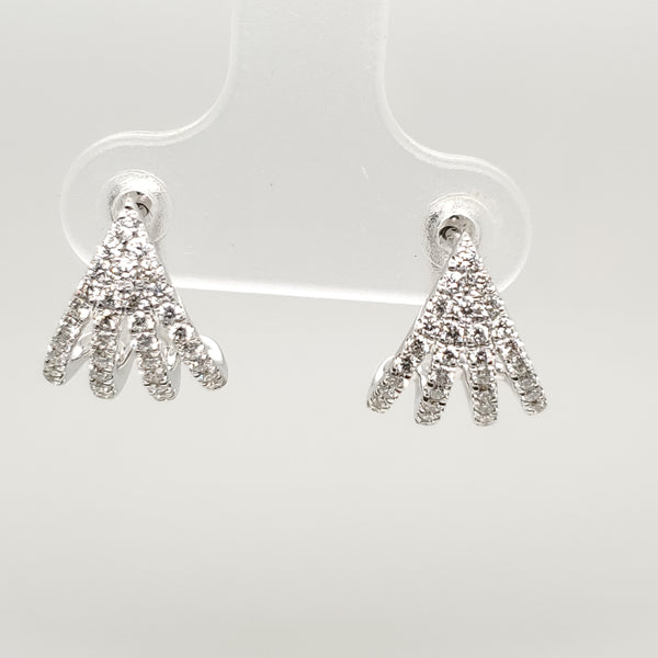 14kt White Gold Diamond Huggie Earrings