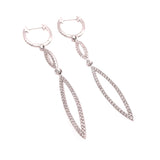 14kt White Gold Diamond Dangle Drop Earrings