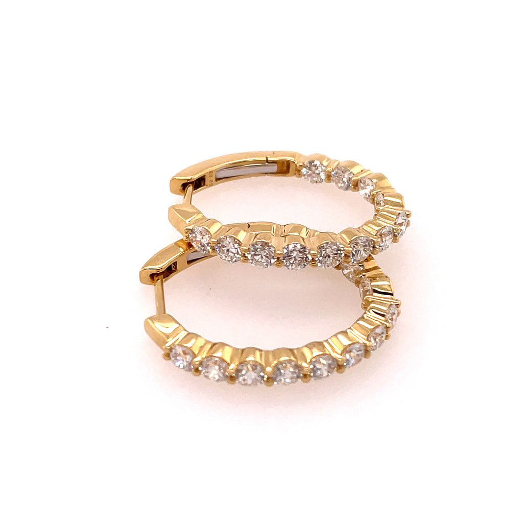 18kt Yellow Gold Inside Out Hoop Earrings