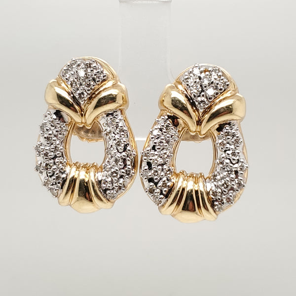 14kt Yellow Gold and Diamond Earrings