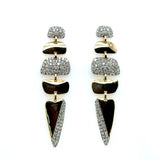 2.15 Ctw 14Kt Yellow Gold Pave Diamond Drop Earrings
