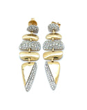 2.15 Ctw 14Kt Yellow Gold Pave Diamond Drop Earrings
