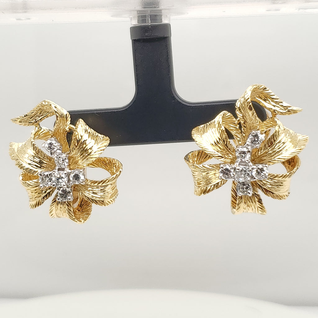 Pre-owned Kutchinsky 18kt Yellow Gold and Diamond Earrings