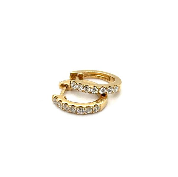 0.45 Ctw 14kt Yellow Gold Diamond Huggie Hoop Earrings