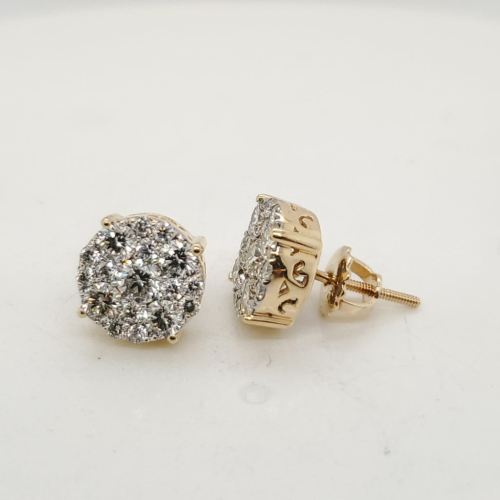 14kt Yellow Gold Diamond Earrings