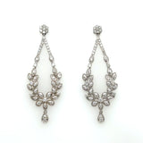 1.00 Ctw 14Kt White Gold Diamond Dangle Earrings