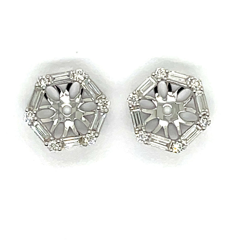 14kt White Gold 0.32Ctw Diamond Earring Jackets