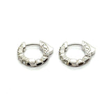 0.50 Ctw14Kt White Gold Diamond Huggie Hoop Earrings