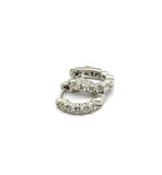 0.50 Ctw14Kt White Gold Diamond Huggie Hoop Earrings