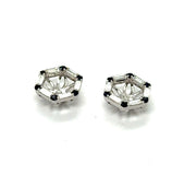 0.52 Ctw 14kt White Gold Sapphire And Diamond Earring Jackets
