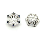 0.52 Ctw 14kt White Gold Sapphire And Diamond Earring Jackets