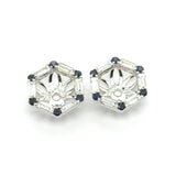 0.52 Ctw 14kt White Gold Sapphire And Diamond Earring Jackets