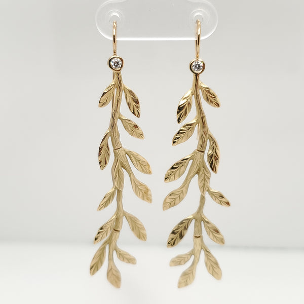 Jamie Wolf 18kt Yellow Gold and Diamond Dangle Earrings