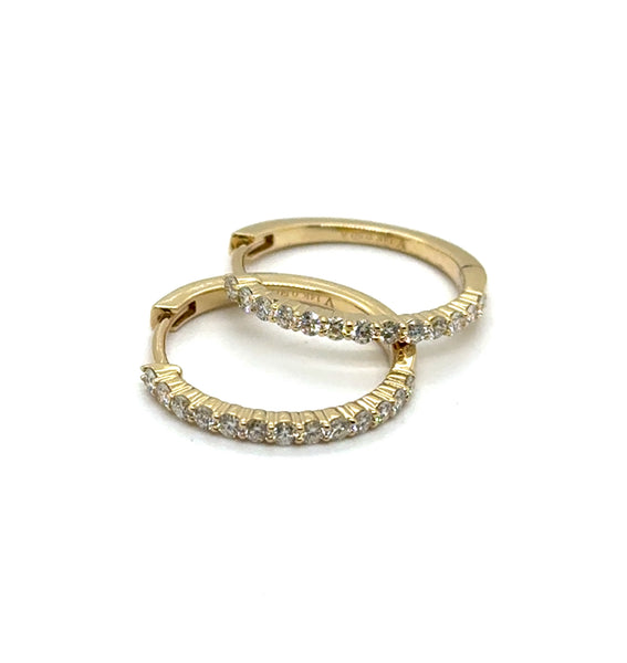 0.50 Ctw 14kt Yellow Gold Diamond Huggie Hoop Earrings