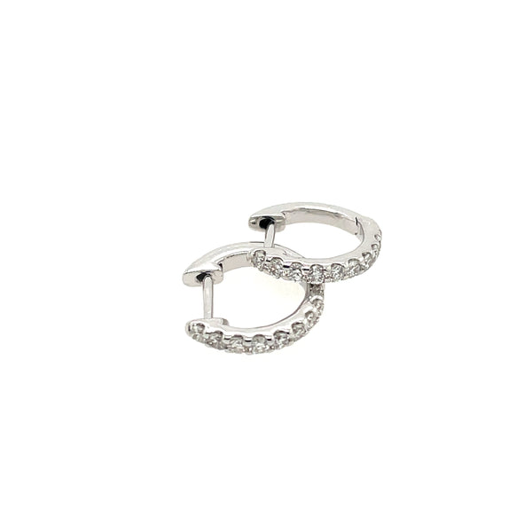 14kt White Gold 0.25Ctw Diamond Huggie Hoop Earrings