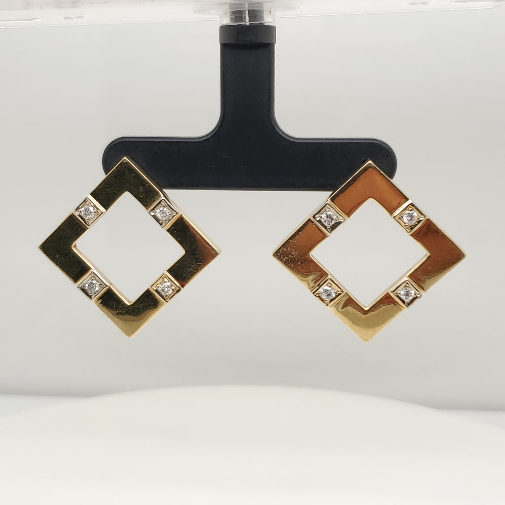 14kt Yellow Gold and Diamond Earrings