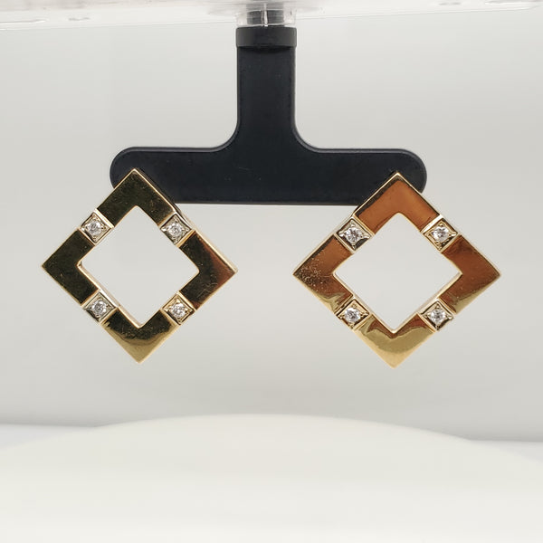 14kt Yellow Gold and Diamond Earrings