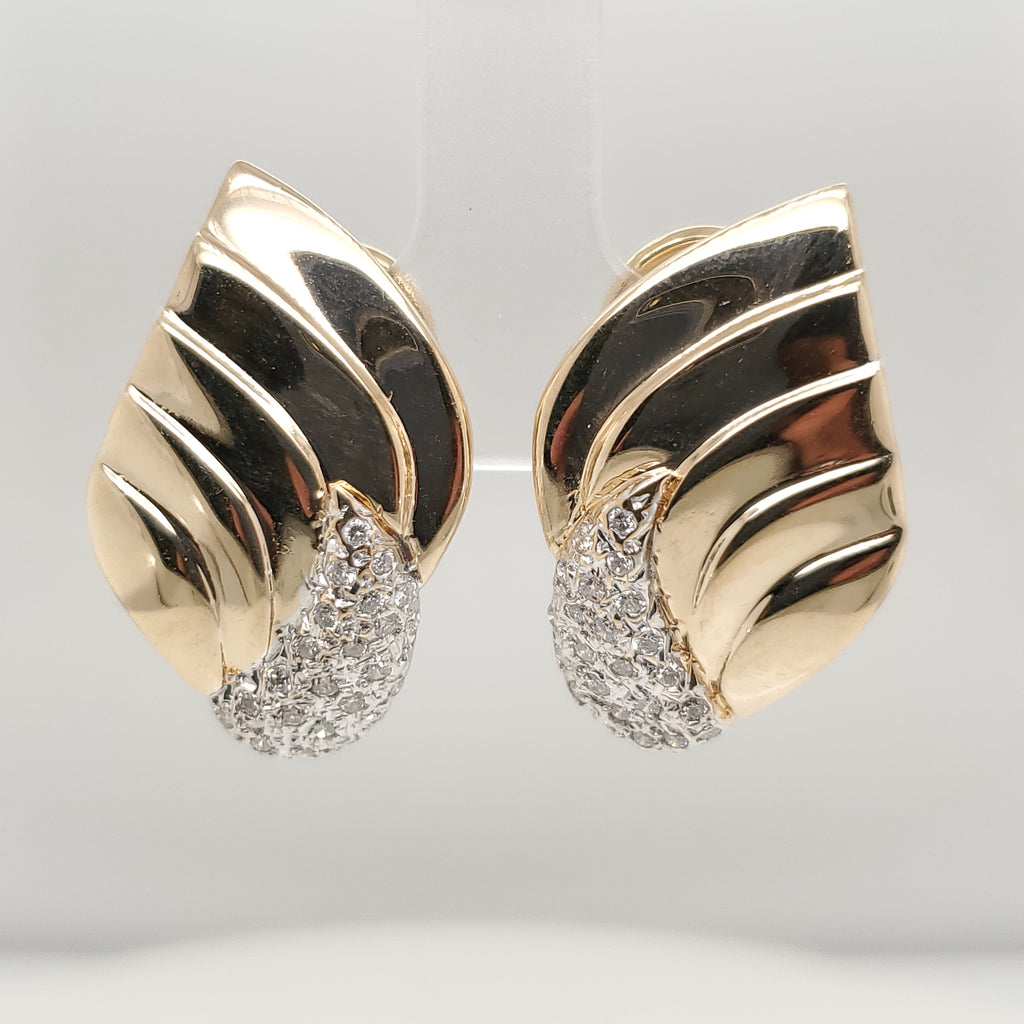 14kt Yellow Gold and Diamond Earrings