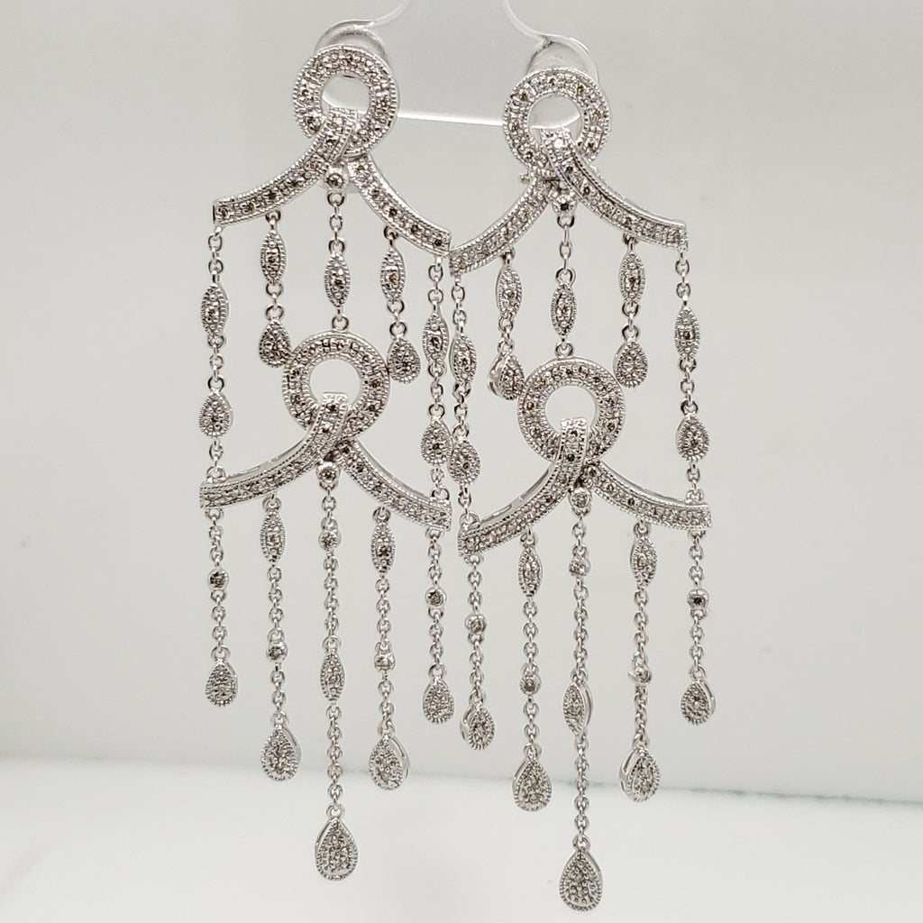 14kt White Gold and Diamond Chandelier Earrings