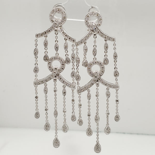 14kt White Gold and Diamond Chandelier Earrings