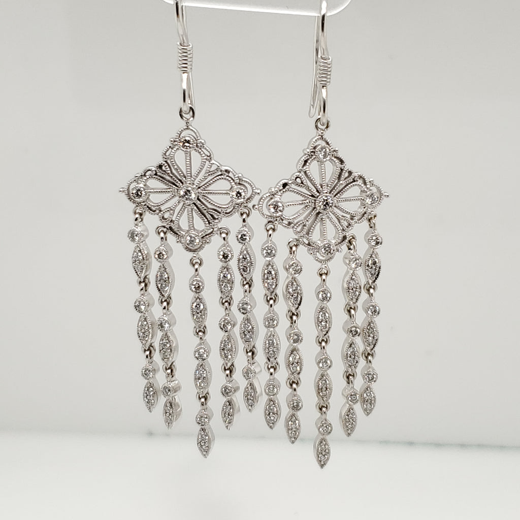14kt White Gold and Diamond Chandelier Earrings